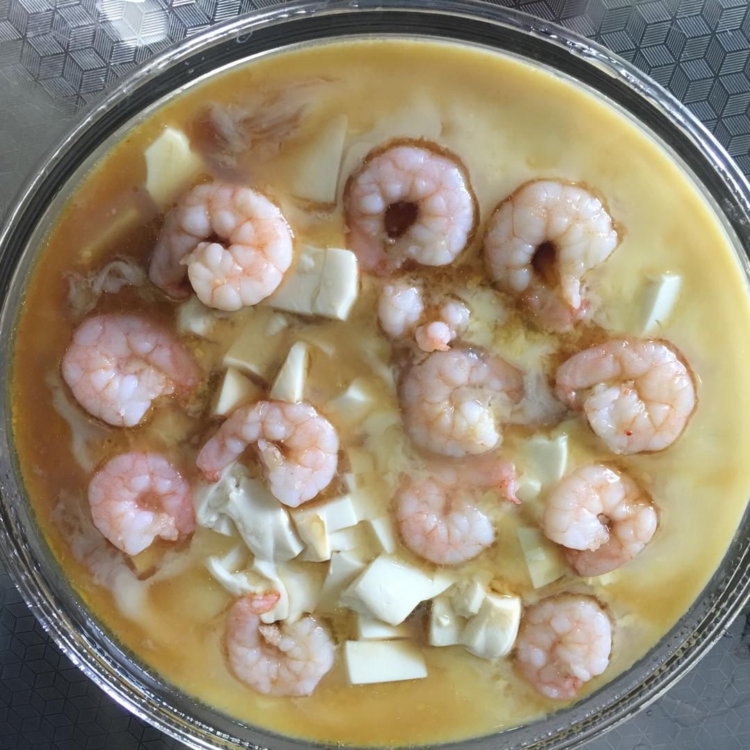 虾仁豆腐蒸水蛋