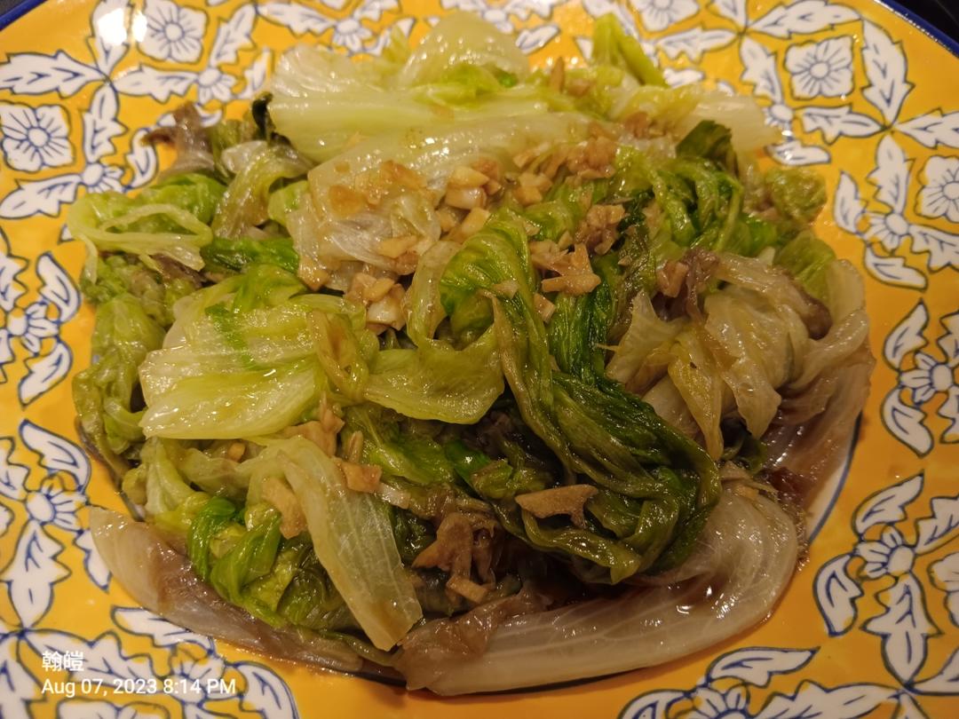 一点不输饭店的白灼罗马生菜