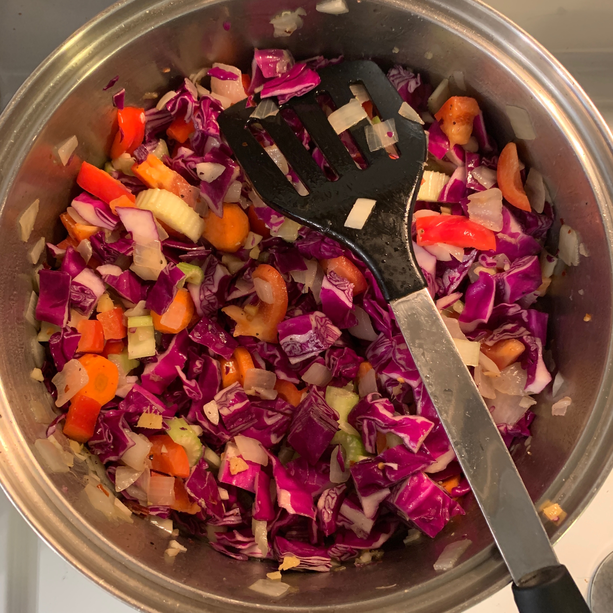 酸辣紫甘蓝汤+空气炸锅豆腐的做法 步骤4