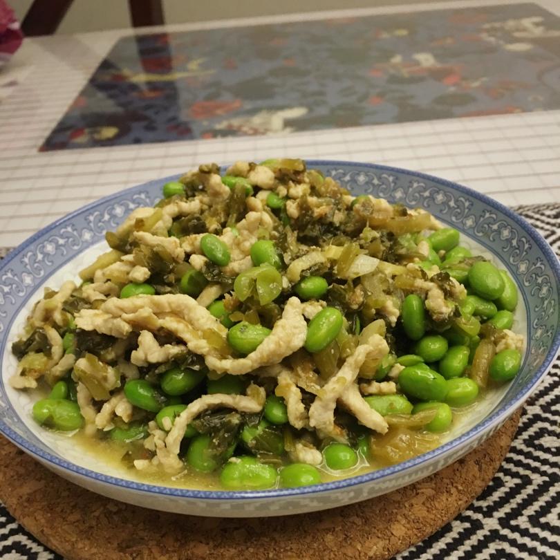 咸菜毛豆炒肉丝