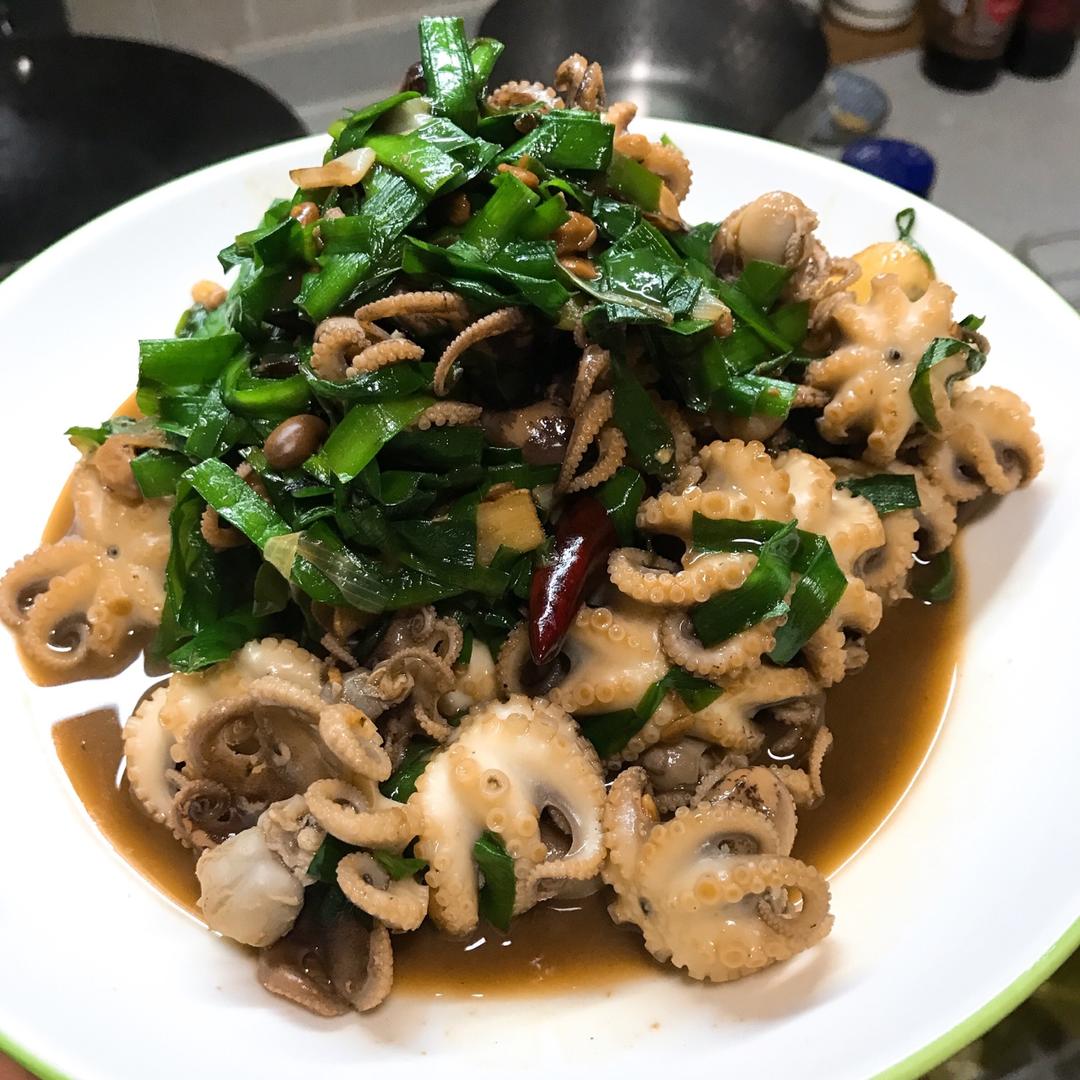 韭菜烧八爪鱼