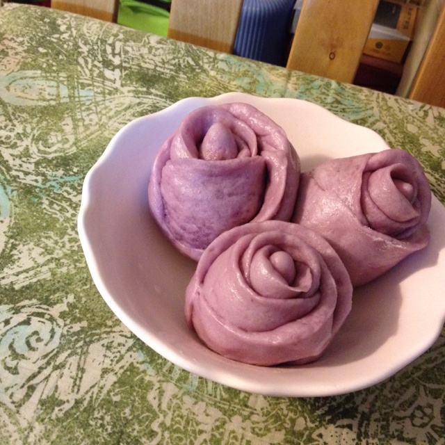 紫薯玫瑰花馒头