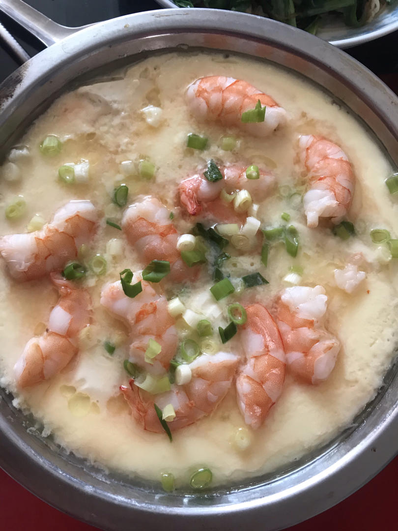 虾仁豆腐蒸水蛋