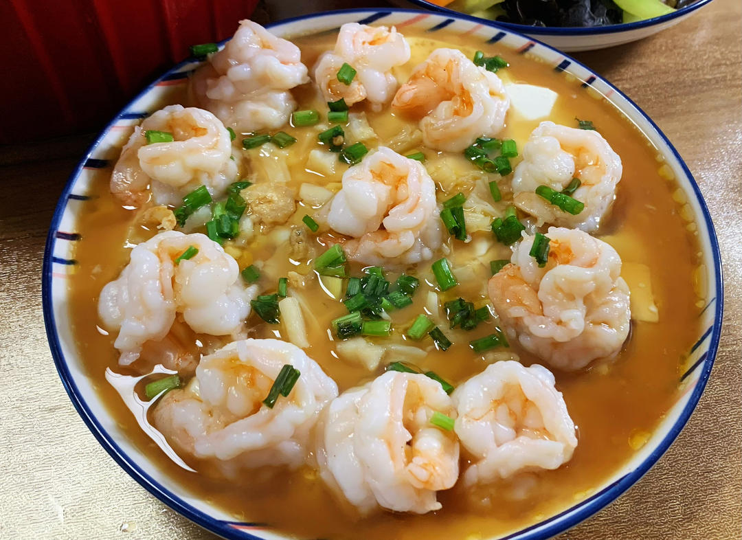 虾仁豆腐蒸水蛋