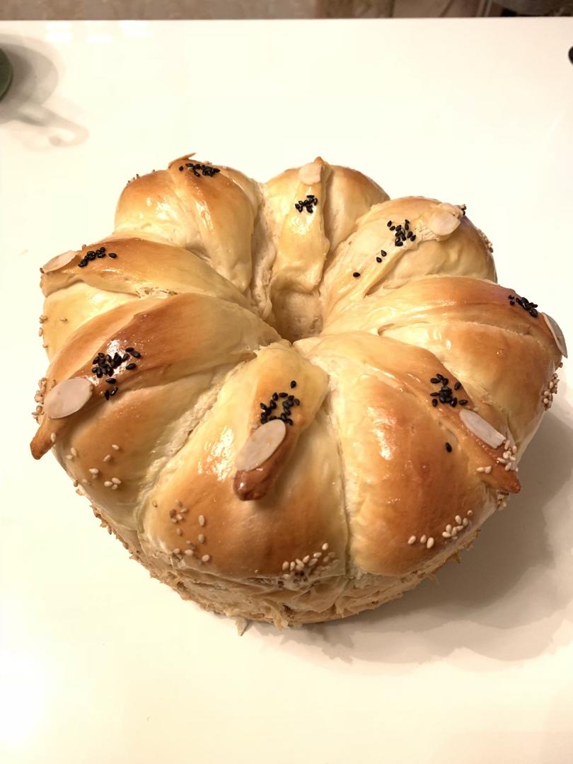 皇冠花朵面包（面包机版和面）