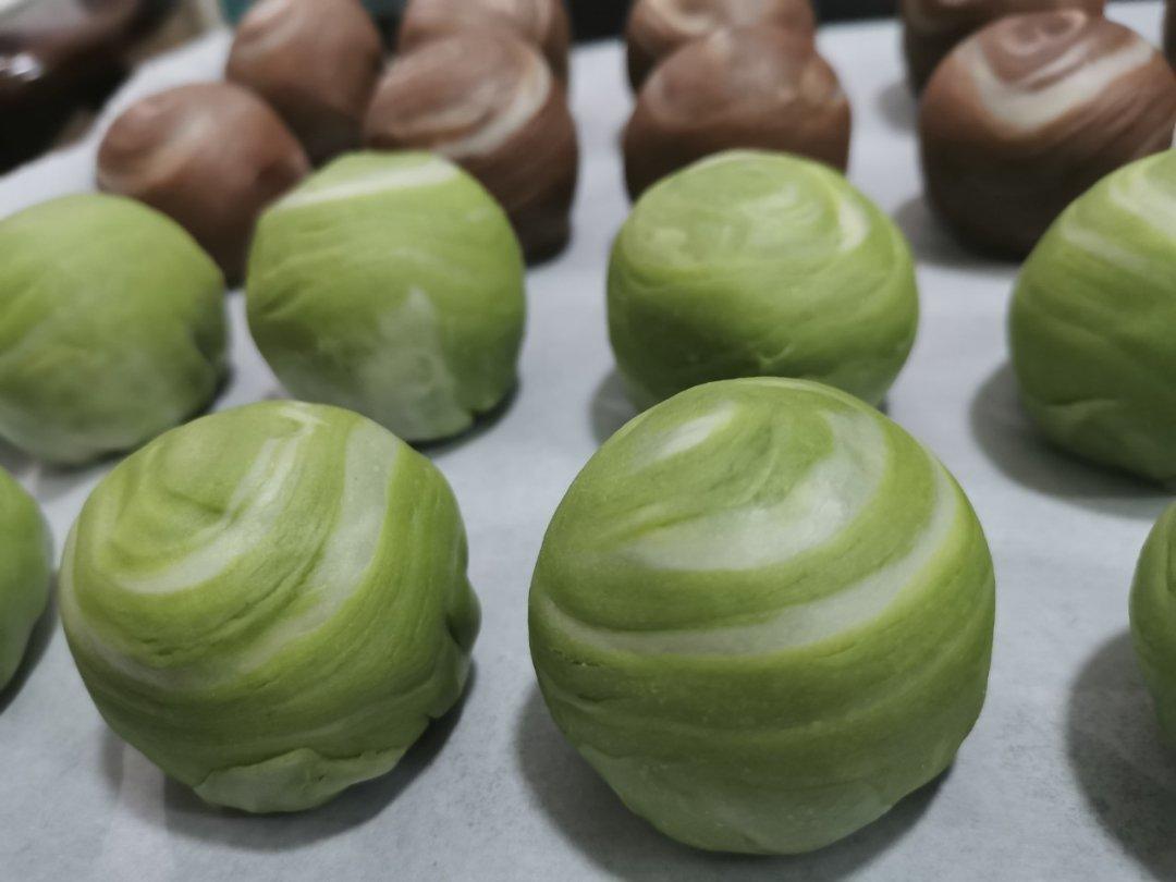 蛋黄酥~紫薯、抹茶、原味~花好月圆，中秋快乐~内附一次做六色蛋黄酥方法~