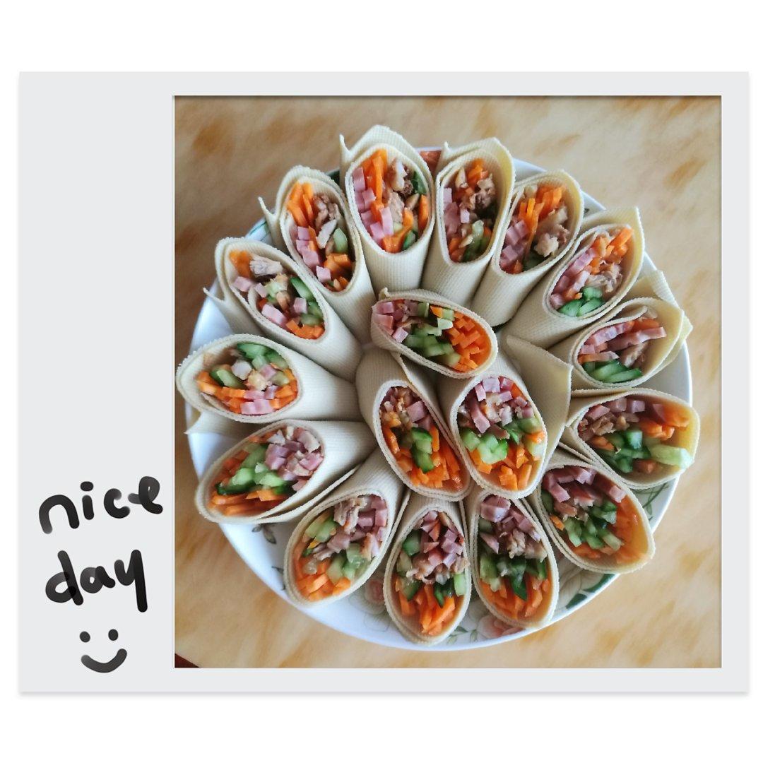 蔬菜豆皮卷减脂晚餐