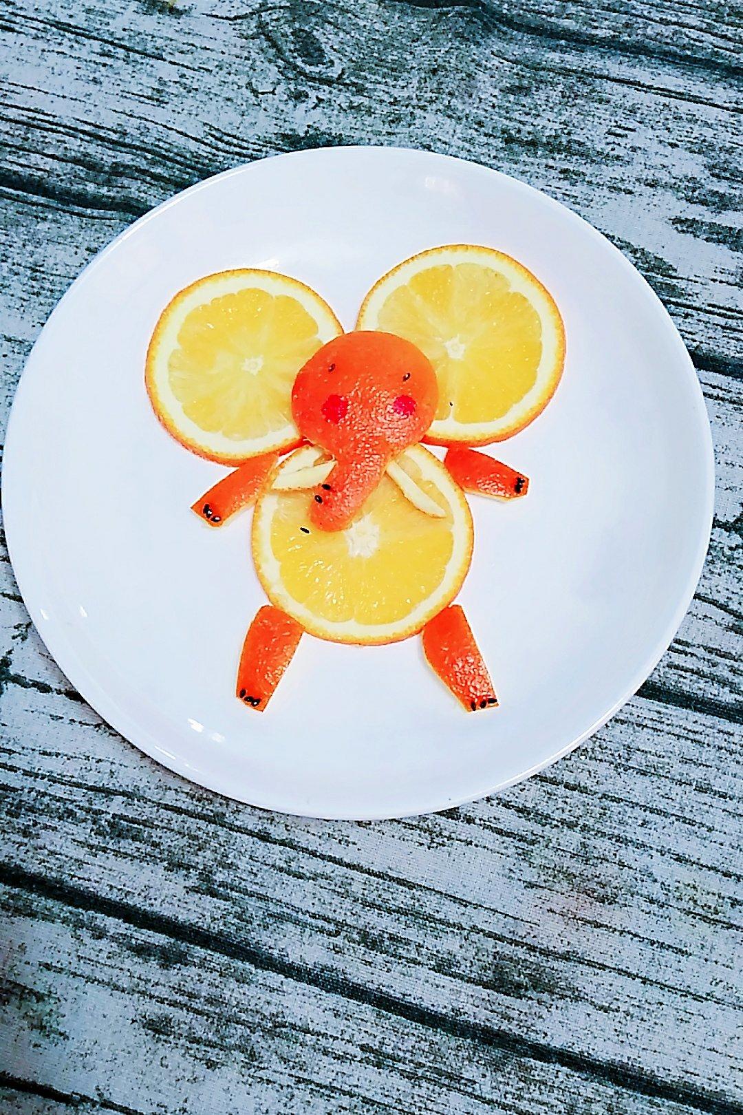 淡然若水wf做的趣味水果拼盘大象