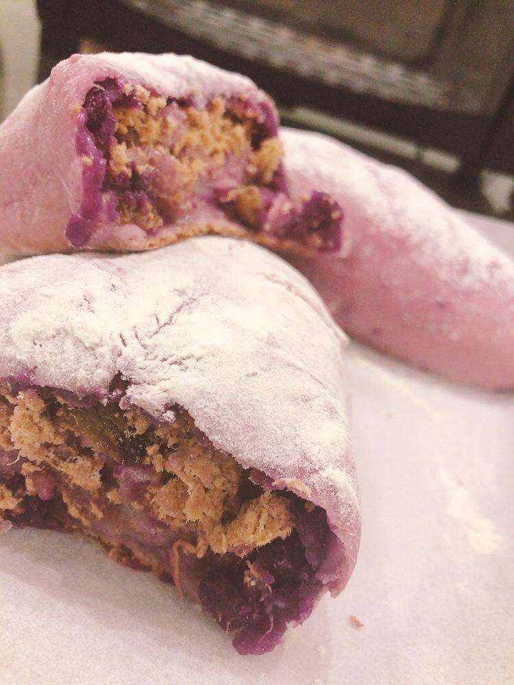 少女粉紫薯麻薯软欧