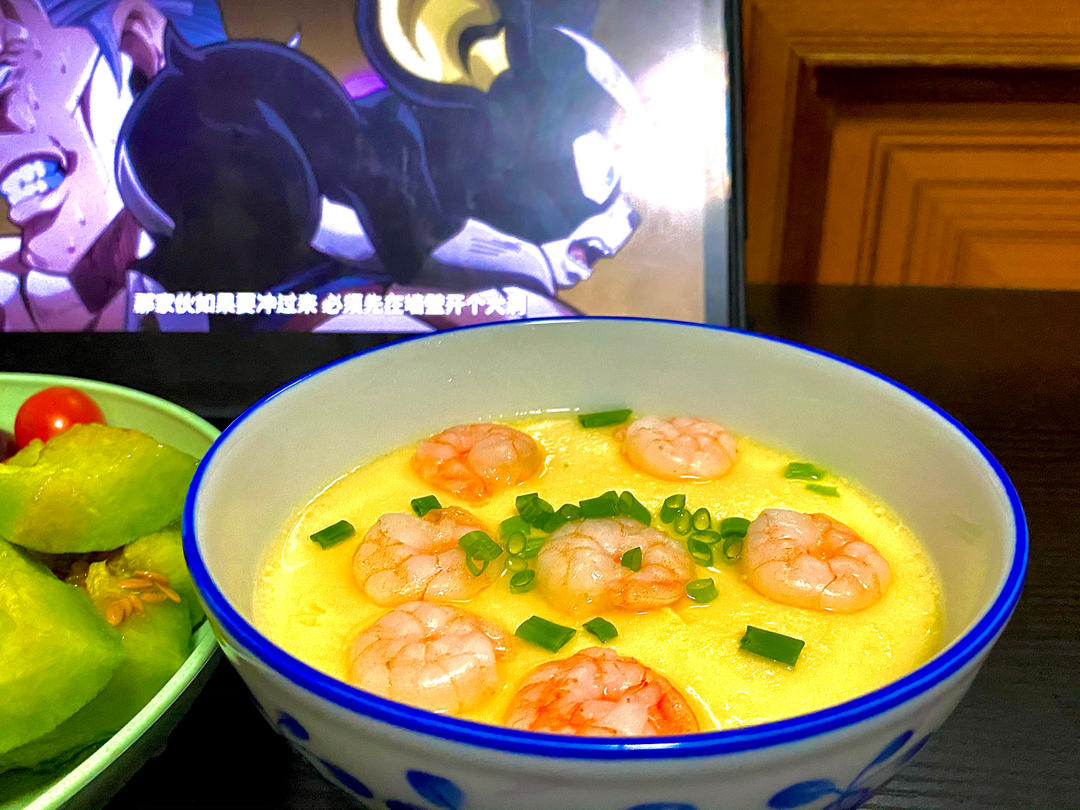 滑嫩的虾仁蛋羹