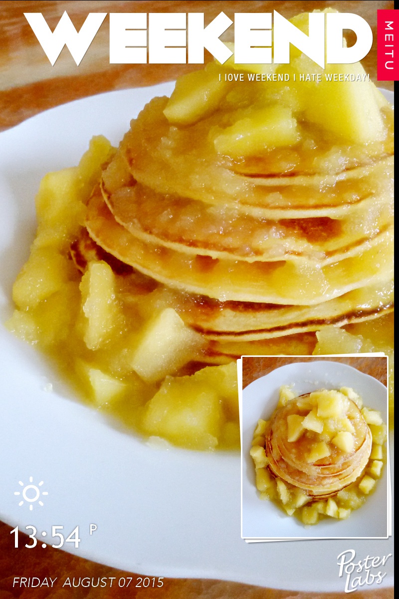 【酸奶松饼yogurt pancake】，搭上黑莓果酱和枫糖的美味。