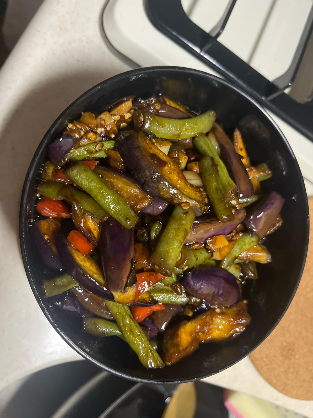 不油炸的茄子烧豆角