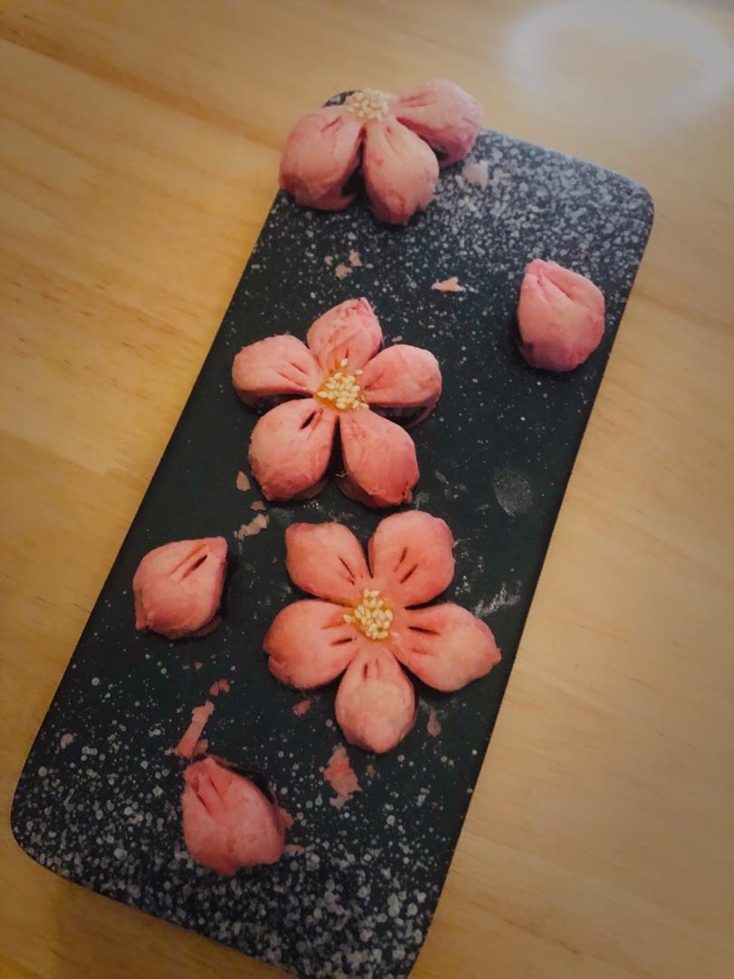 🌸花都开好了--步骤超详尽的桃花酥(无色素!火龙果版)