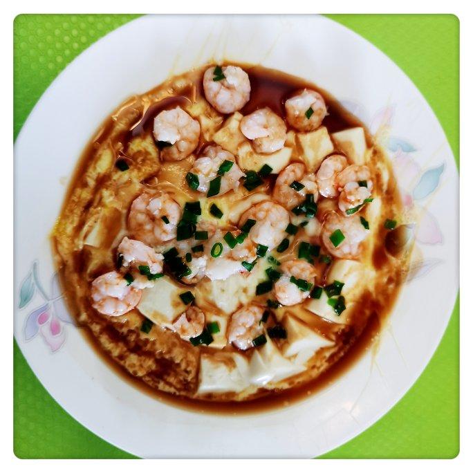 虾仁豆腐蒸水蛋