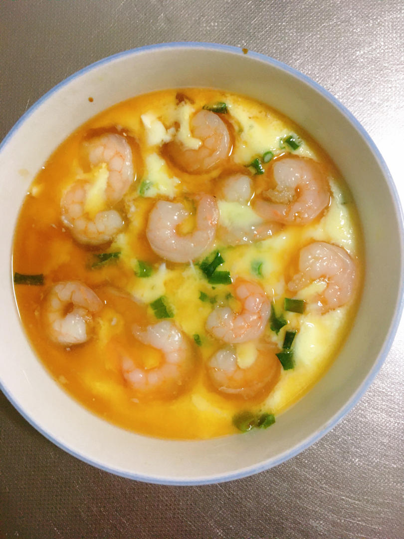 虾仁豆腐蒸水蛋