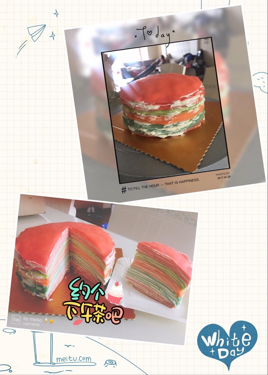彩虹千层蛋糕 彩虹可丽饼(Mille Crepe Cake)