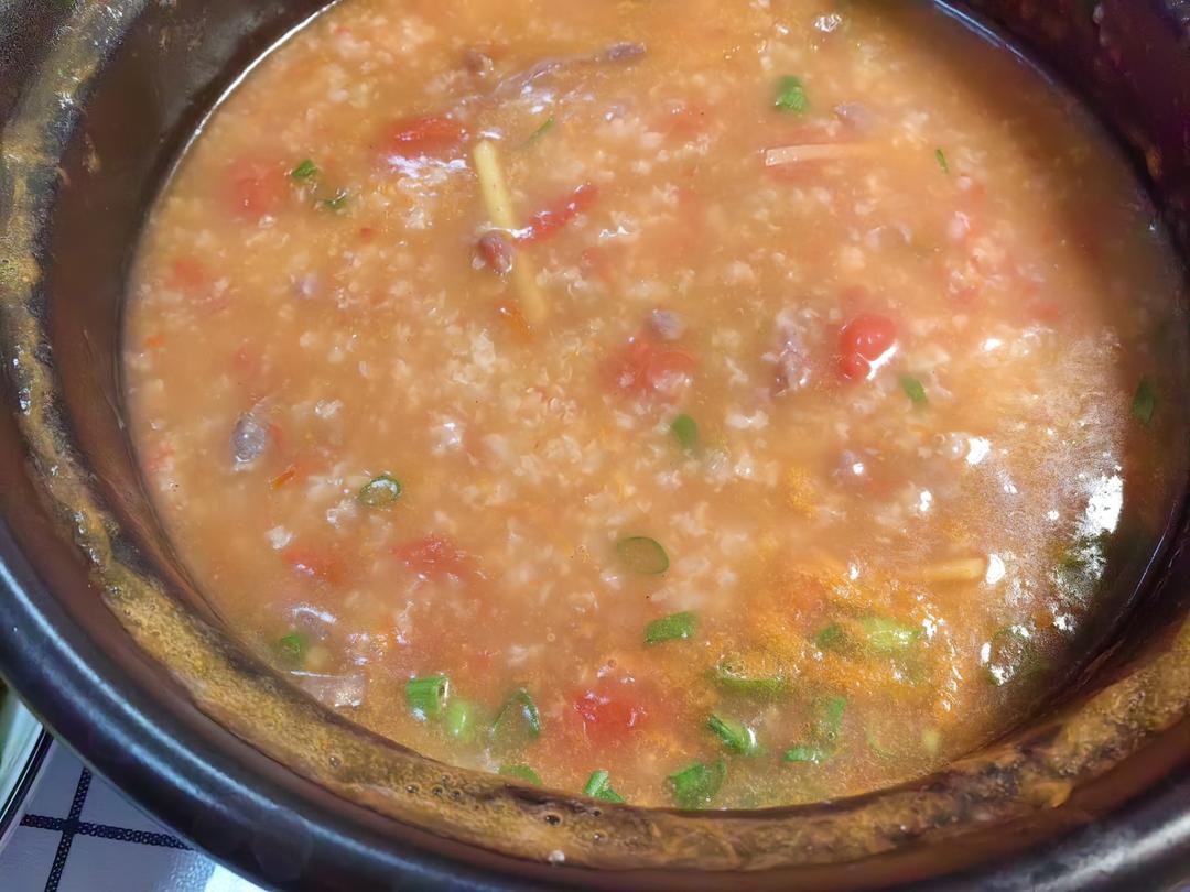 番茄生滚牛肉粥的做法