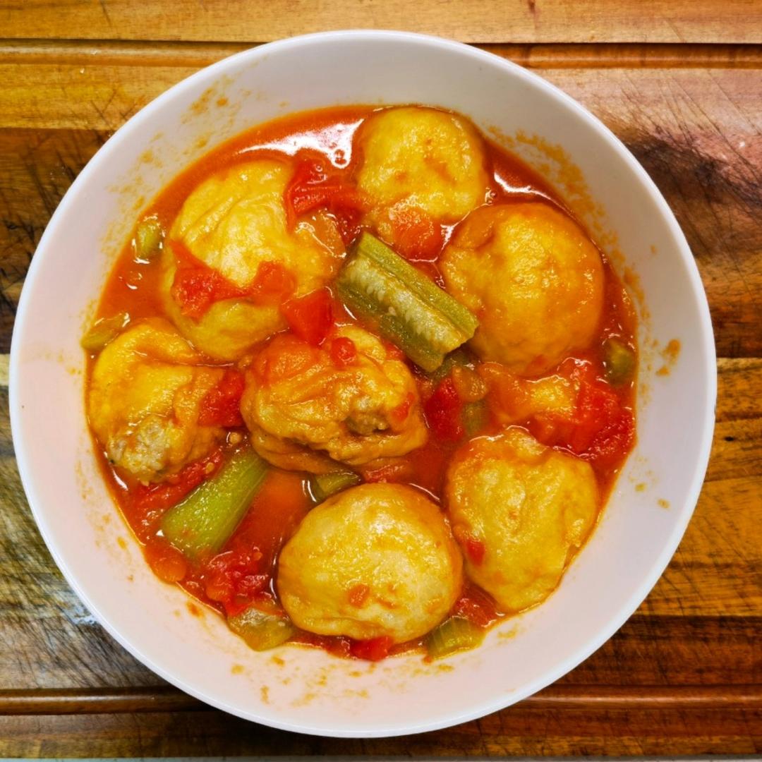 丝瓜番茄油面筋