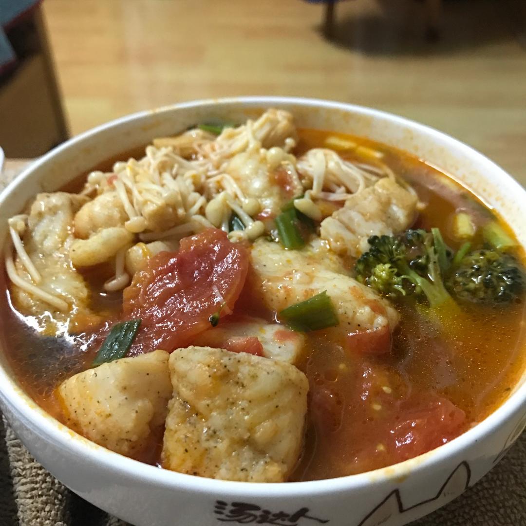 番茄金针菇巴沙鱼（龙利鱼）