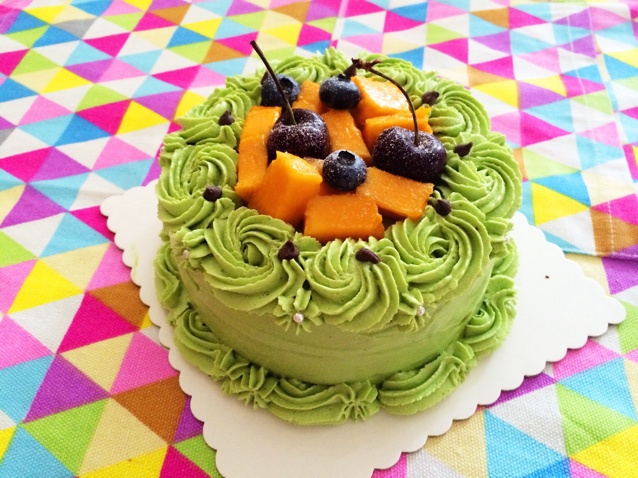 抹茶红豆奶油蛋糕