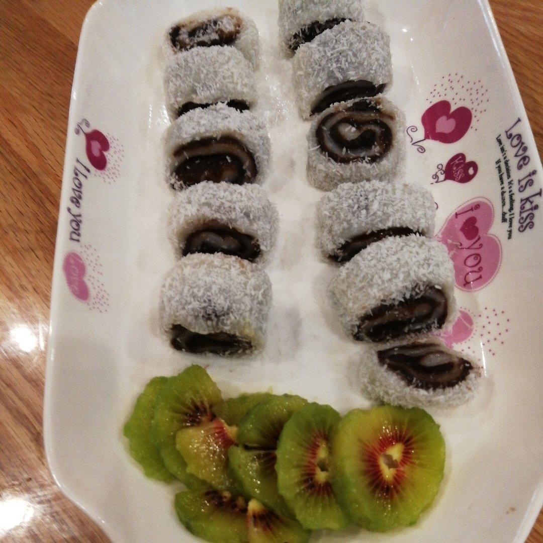 零失败！巨好吃的椰蓉豆沙糯米卷！