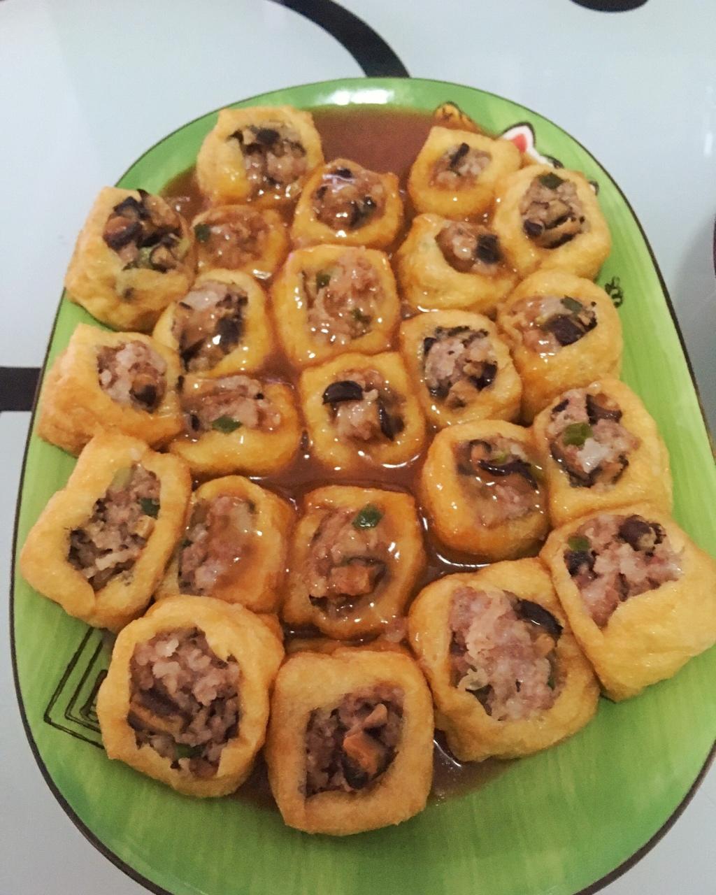 背包客-4做的油豆腐圆子(豆腐泡酿肉)