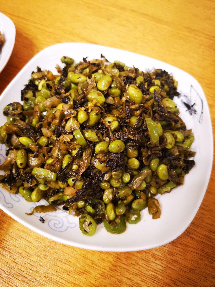 咸菜炒毛豆子 最下饭的早饭菜
★中国菜★
