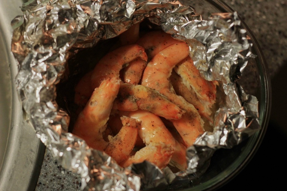 锡纸蒸虾（夏季简易版）的做法