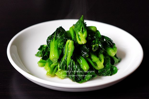 姜汁酒炒油菜尖