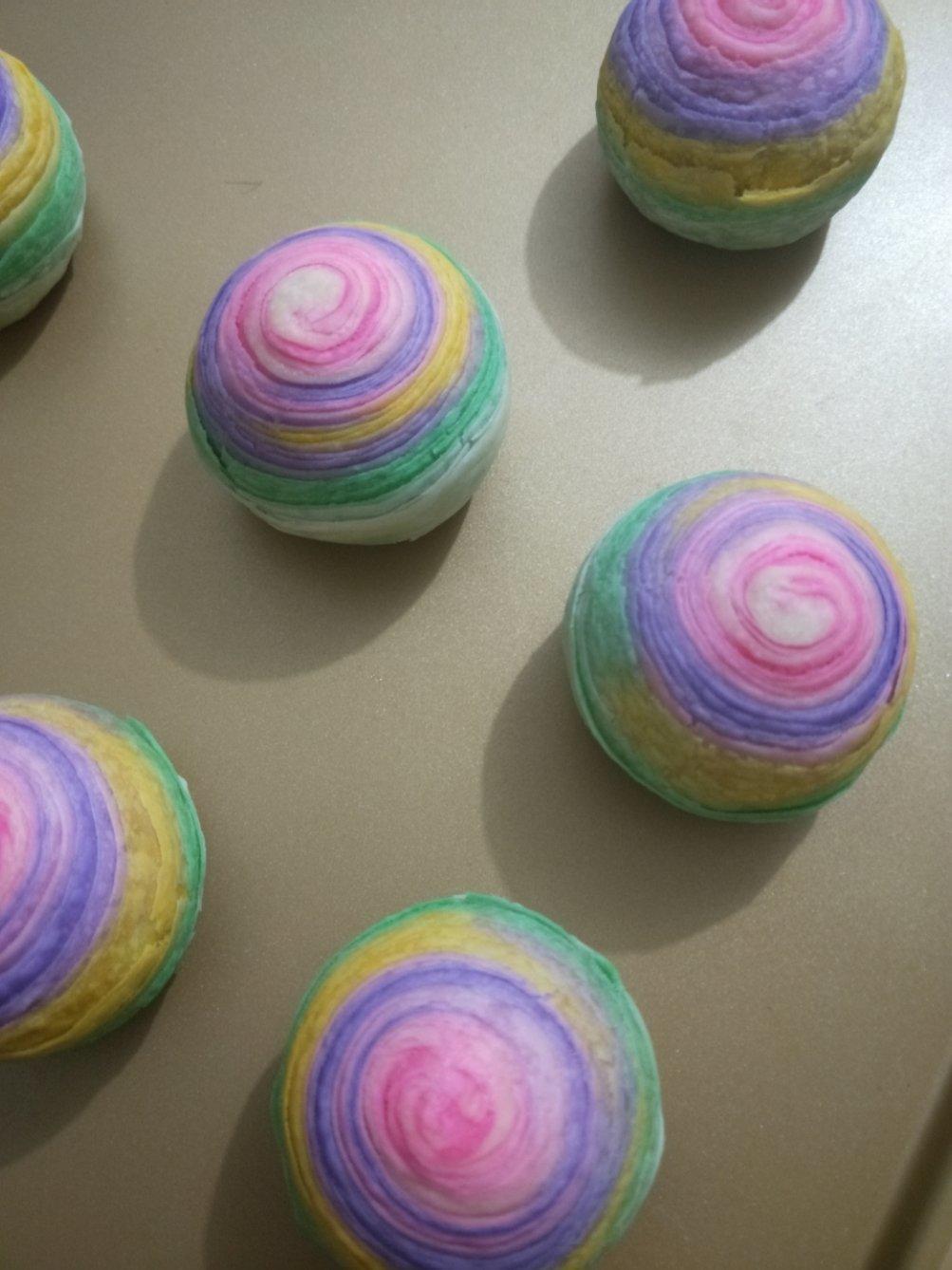 彩虹渐变蛋黄酥（无需揉出膜）