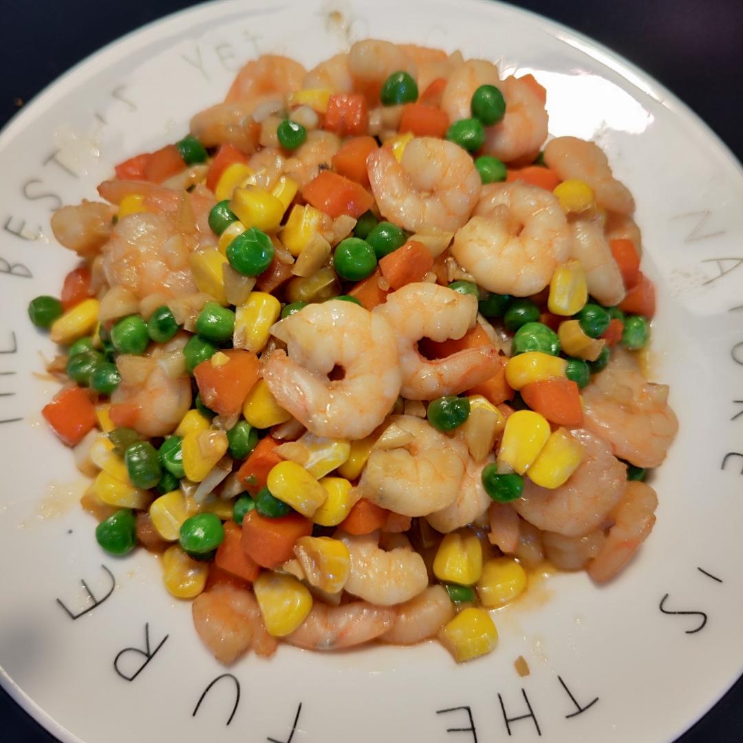 杂菜炒虾仁