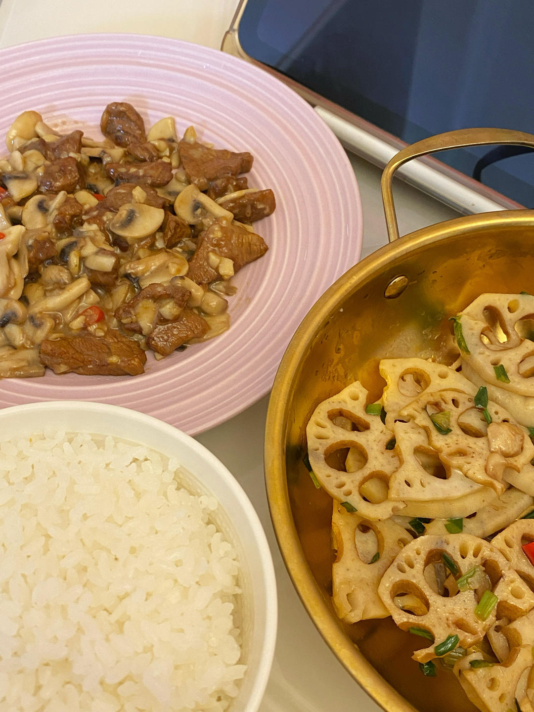 今日菜谱：牛肉口蘑