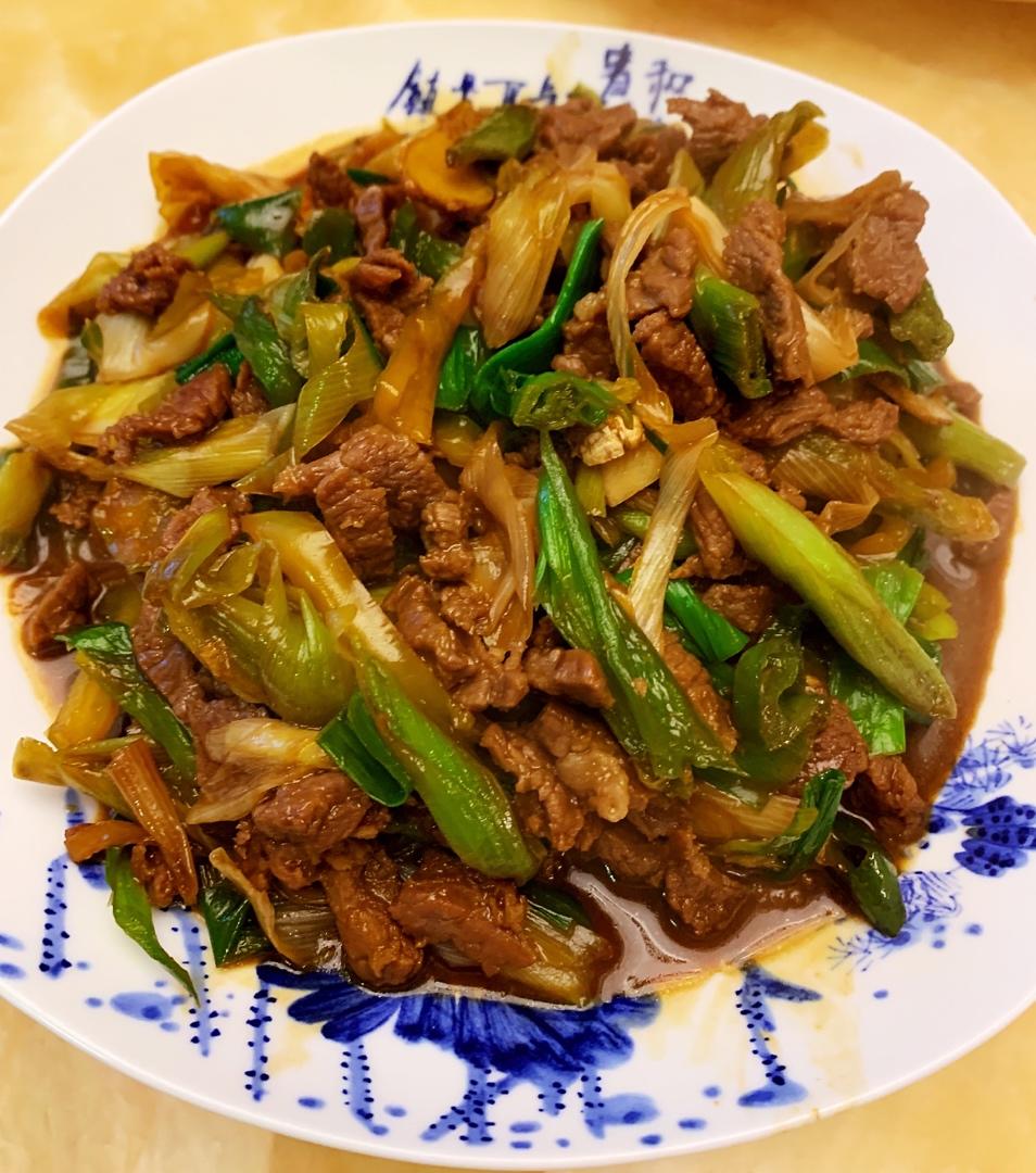 大蒜炒牛肉丝