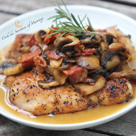 培根蘑菇酱煎猪扒