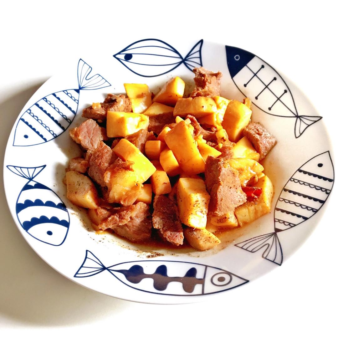 黑椒杏鲍菇牛肉粒