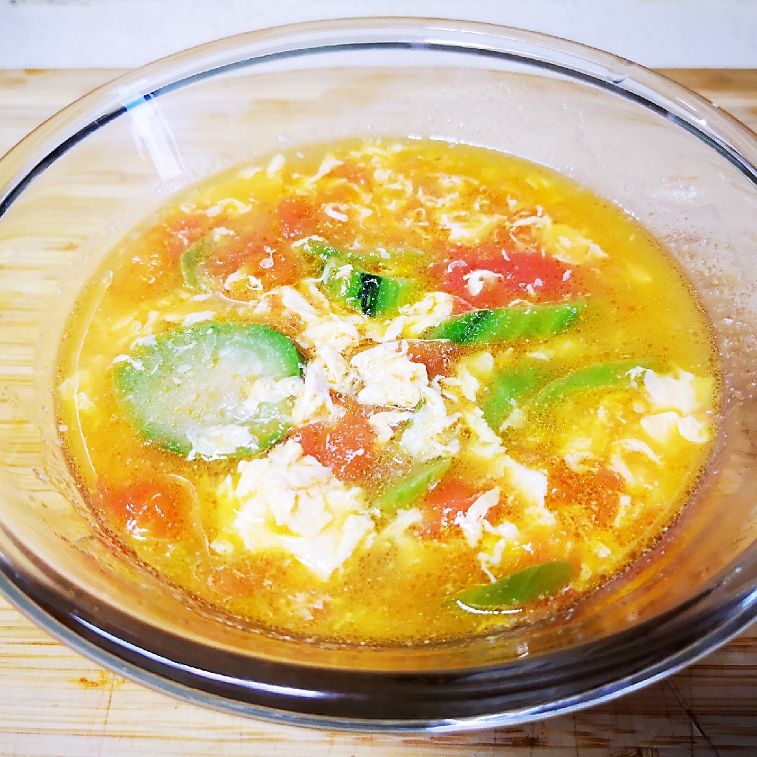 夏季养生汤 之 西红柿丝瓜鸡蛋汤的做法
