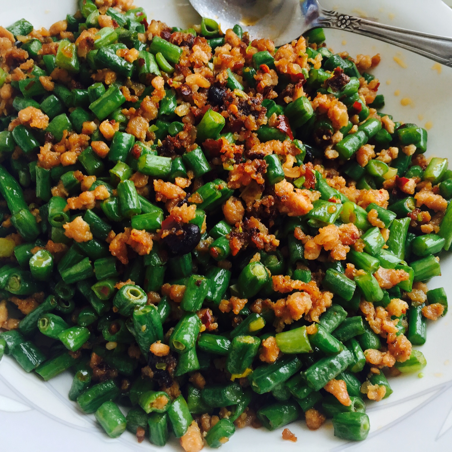 肉沫豆角下饭菜