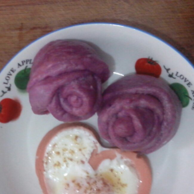 紫薯玫瑰花馒头