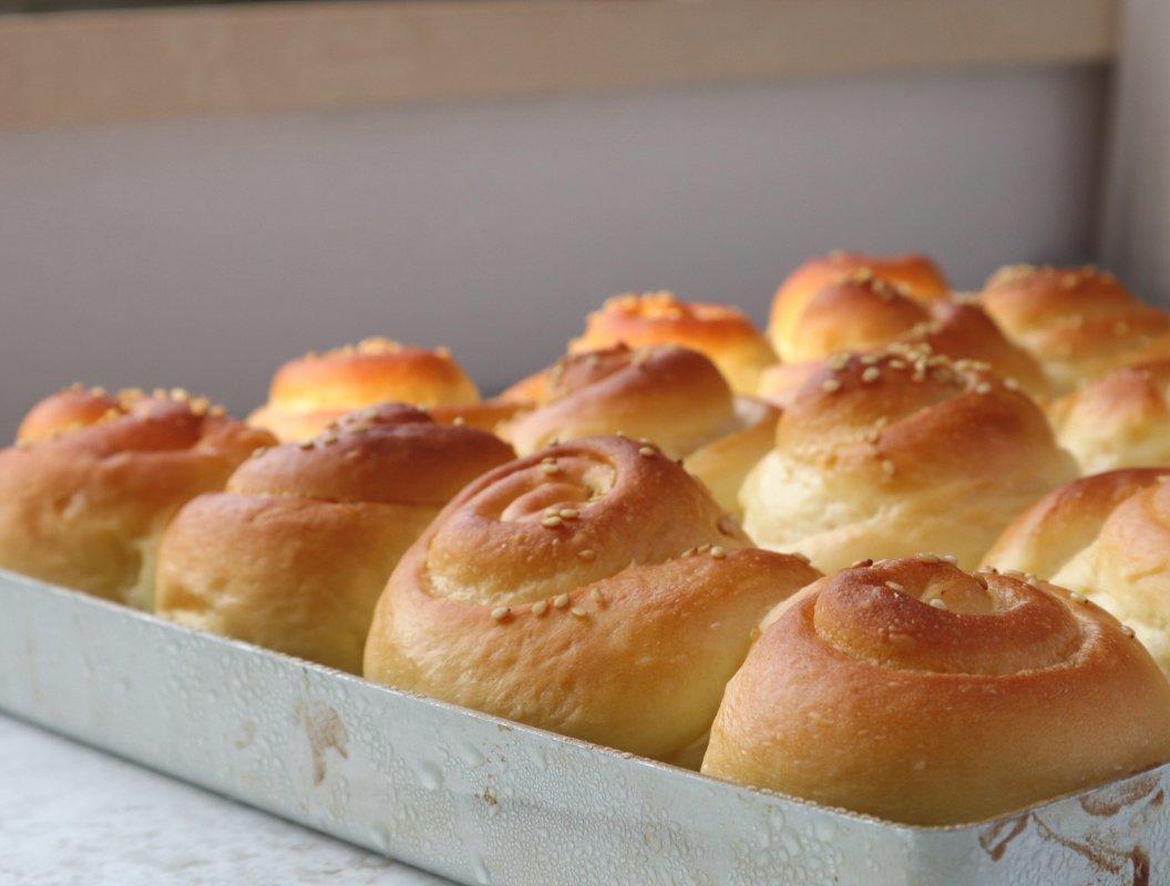 健身少女的日常做的奶油蜂蜜小面包