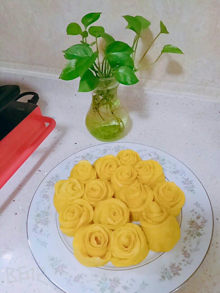 黄玫瑰馒头（一次发酵）