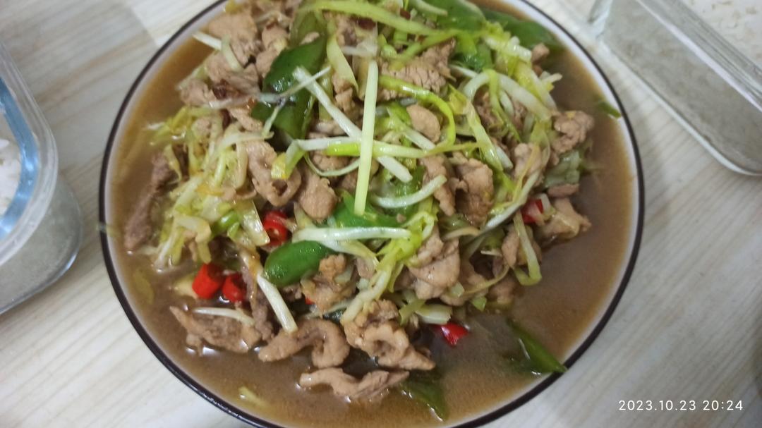 韭黄炒肉丝
