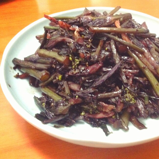 咸肉炒紫菜
