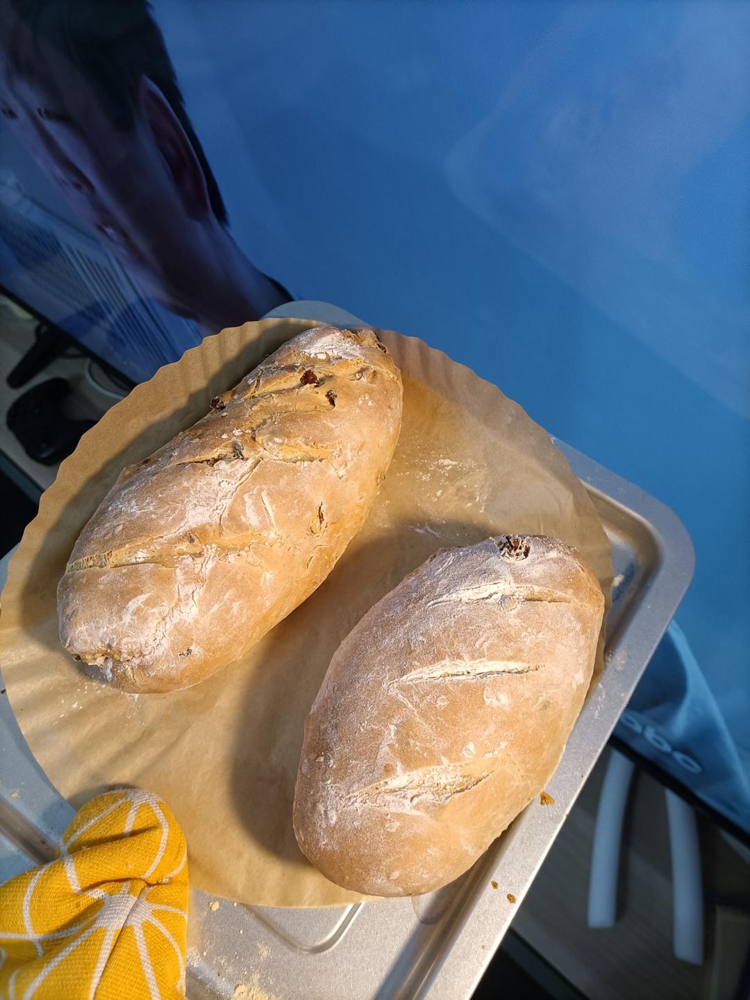 空气炸锅版免揉面包！！！一次成功！