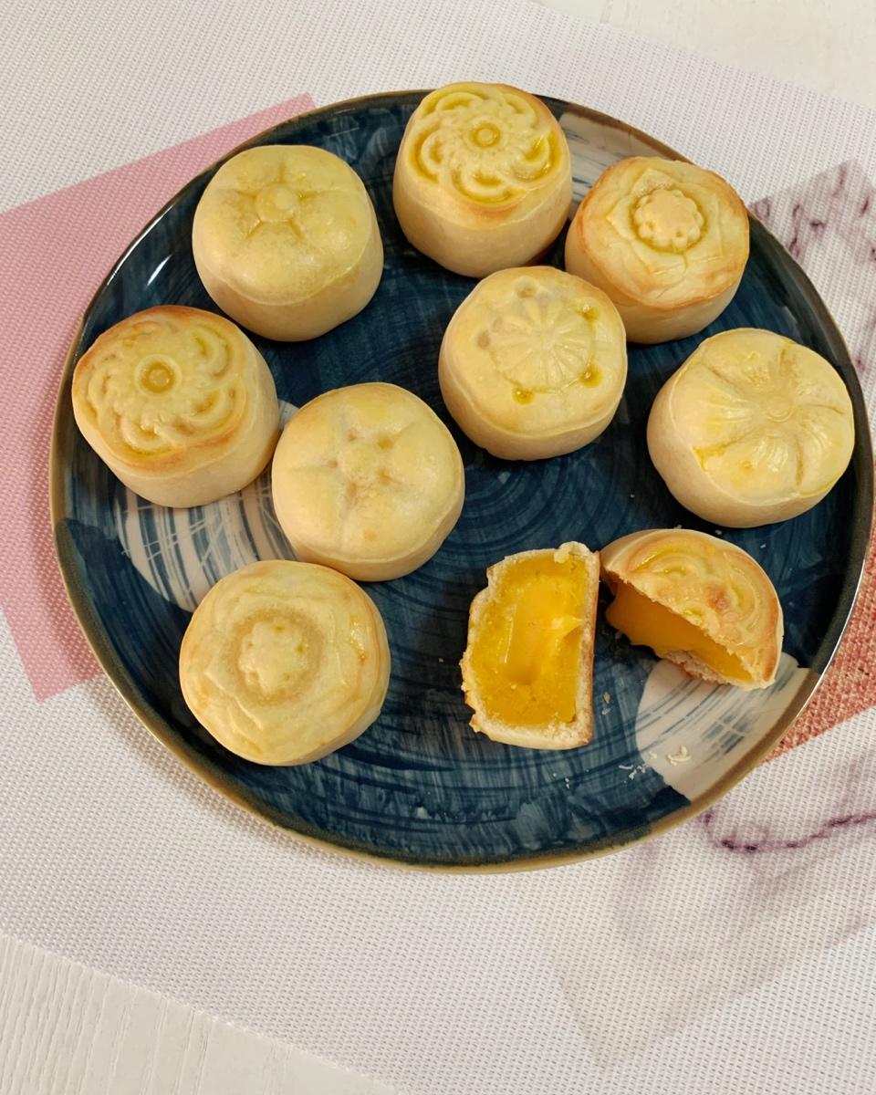 流心奶黄月饼（无吉士粉/转化糖浆版本）【曼食慢语】