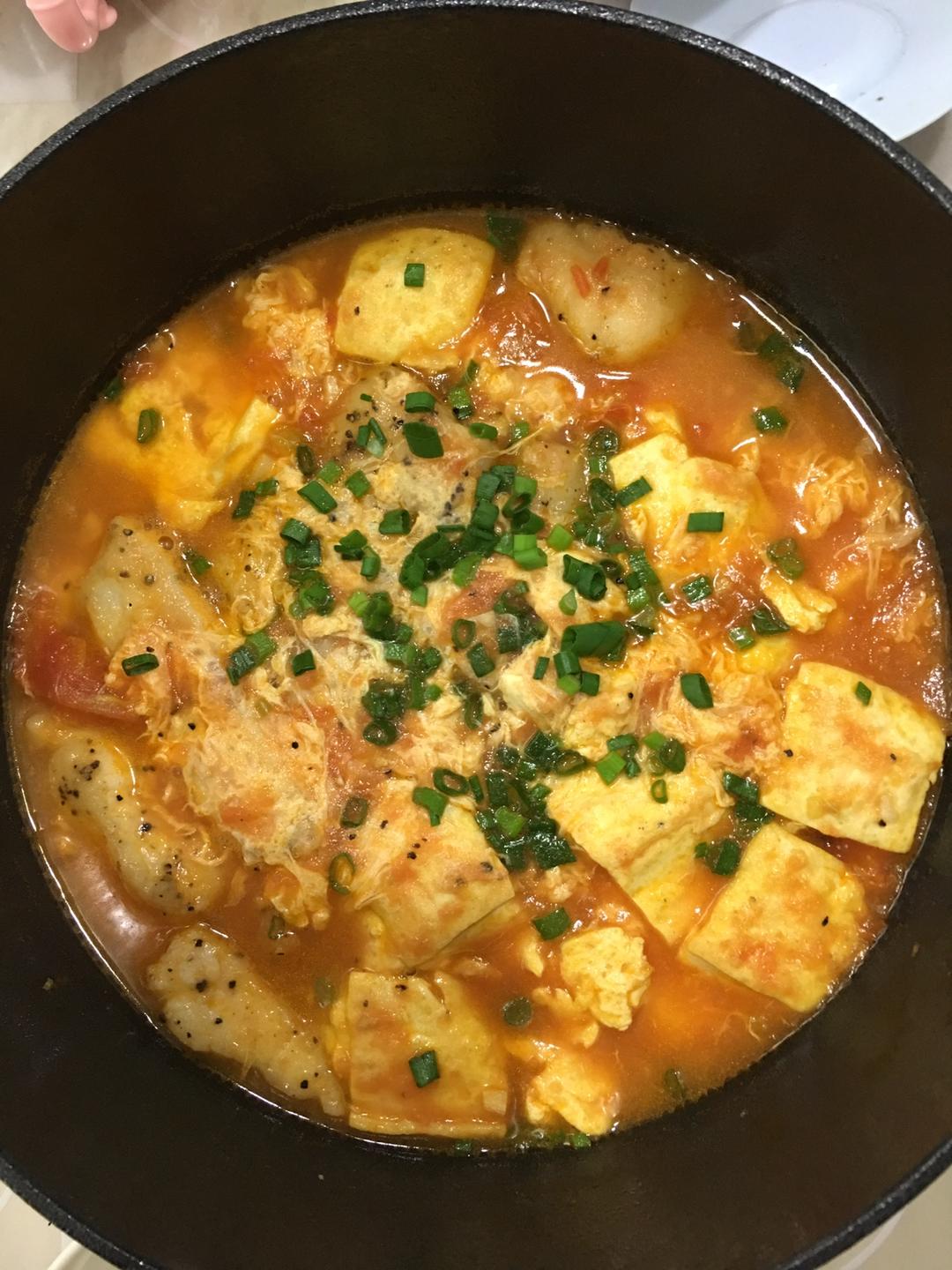 番茄龙利鱼豆腐锅