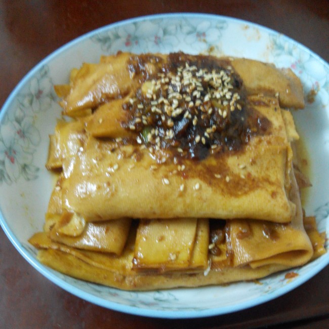 启程10做的千张蒸肉卷