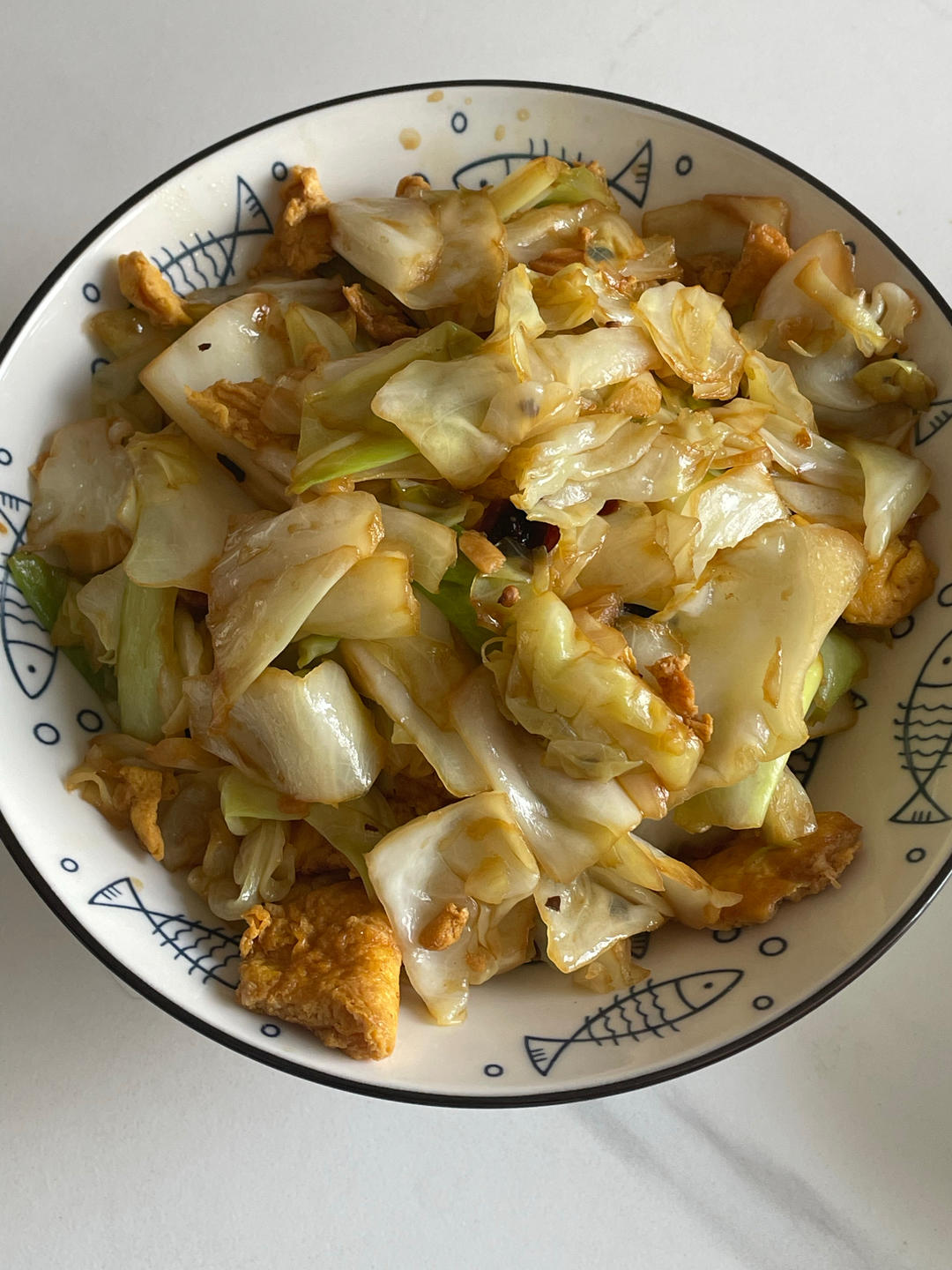 手撕包菜炒鸡蛋