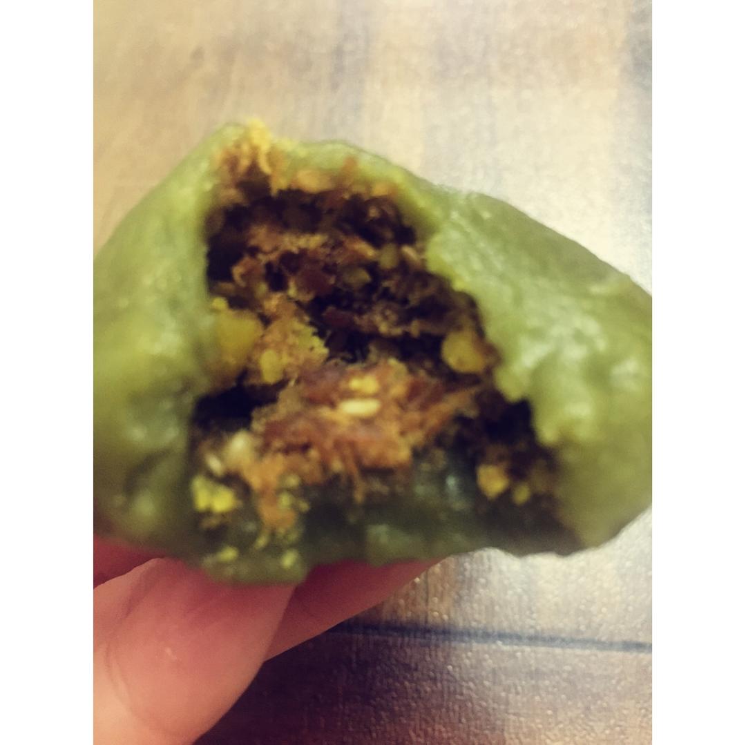 抹茶红豆青团&麦苗汁青团