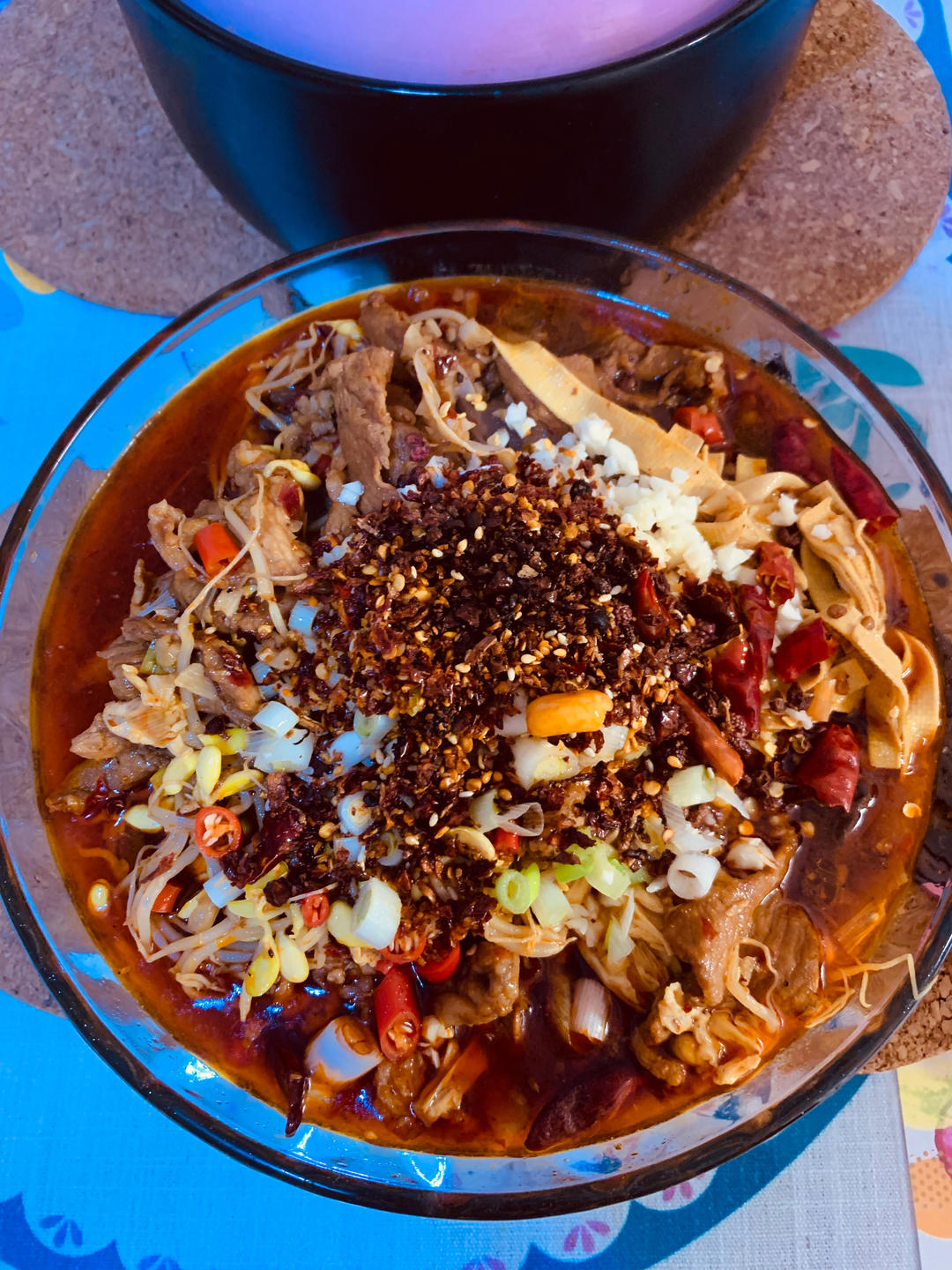 跟四川朋友学的水煮肉片 这也太香了！！