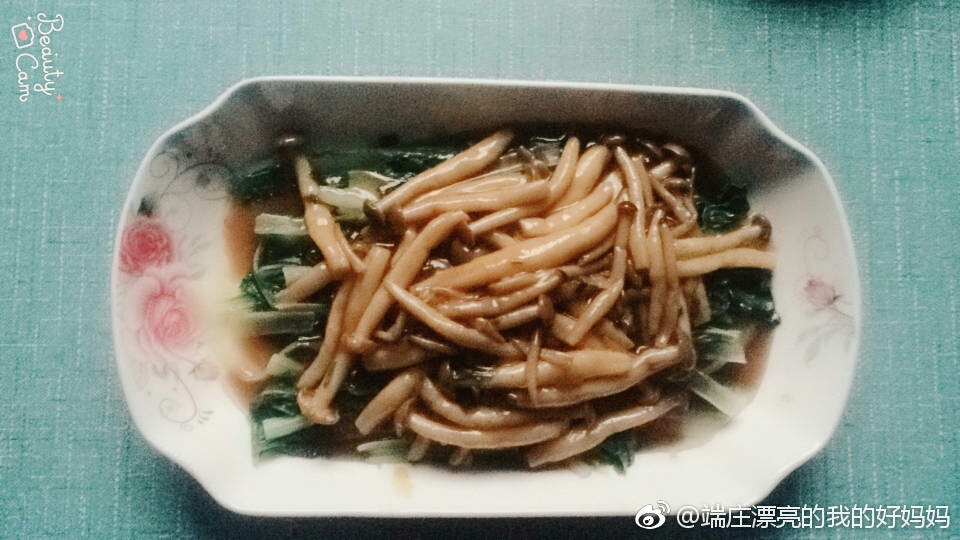 蟹味菇炒小白菜的做法
